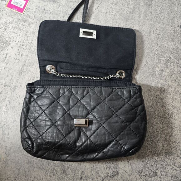 Vintage Y2K Candies Crossbody Bag Purse Quilted Metallic Black 2000s New - Picture 5 of 8